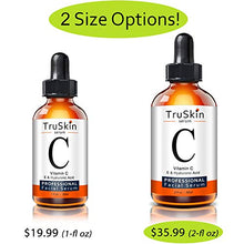Load image into Gallery viewer, TruSkin Vitamin C Serum for Face with Hyaluronic Acid, Vitamin E, Witch Hazel, Large Bottle 2 fl oz