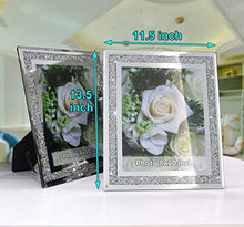 Load image into Gallery viewer, Crushed Diamond Wedding Mirror Photo Frame, Crystal Silver Glass Picture Frame For Photograph Size 8x10 inch, Pack of 2 Pieces, table top Stand frame & Wall Frame. Bling Sparkle Crushed Diamond Home Decor.