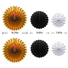 Load image into Gallery viewer, KAXIXI Party Hanging Paper Fans Decorations, Wedding Birthday Bachelorette Bridal Shower Party Ceiling Hangings Gender Reveal Baby Shower Graduation Decorations, 6pc