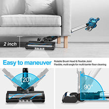 Load image into Gallery viewer, Cordless Vacuum Cleaner, 23Kpa 250W Brushless Motor Stick Vacume, Up to 40 Mins Runtime 2500mAh Rechargeable Battery, 5-in-1 Lightweight Handheld for Carpet Hard Floor Car Pet Hair, Blue-INSE S6