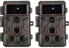 Load image into Gallery viewer, 2-Pack No Glow Game & Deer Trail Cameras 24MP 1296P H.264 Video 100ft Night Vision Motion Activated 0.1S Trigger Speed Waterproof Farm & Yard Cameras for Home Surveillance & Outdoor Wildlife Hunting