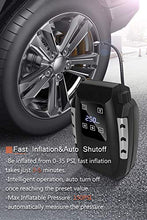 Load image into Gallery viewer, sanyi Portable Air Compressor air Pump DC 12V Portable Tire Inflator for Car Tires, Bicycles and Other Inflatables with 3 Nozzles and Storage Bag (Silver)