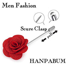 Load image into Gallery viewer, HANPABUM 20 Pieces Men's Lapel Pins Handmade Camellia Flower Boutonniere Stick for Suits Wedding