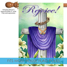 Load image into Gallery viewer, Toland Home Garden 1012304 Rejoice Cross 28 x 40 Inch Decorative, (28" x 40"), Double Sided House Flag