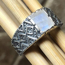 Load image into Gallery viewer, Natural Rainbow Moonstone 925 Solid Sterling Silver Men's Ring Size 8, 9, 10, 11, 12, 13