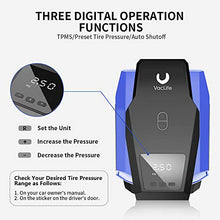 Load image into Gallery viewer, VacLife Portable Air Compressor for Car Tires, DC 12V Air Compressor Tire Inflator, Tire Pump with LED Light, Digital Air Pump For Car Tires, Bicycle and Other Inflatables,Bule