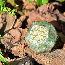 Load image into Gallery viewer, Orgonite Crystal – Chakra Healing Energy Generator Emf Protection – Green Aventurine Orgonite Dodecahedron Crystal for – Healing Heart Infant Physical Growth Meditation Tool