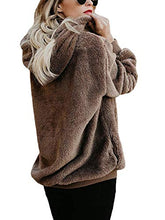 Load image into Gallery viewer, Century Star Womens Fuzzy Hoodies Pullover Cozy Oversized Pockets Hooded Sweatshirt Athletic Fleece Hoodies Brown Large