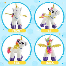 Load image into Gallery viewer, Houwsbaby Light Up Stuffed Unicorn Glow at Night Soft Horse LED Plush Toy Glitter Gift for Kids Boys Girls Companion Pet Holiday Birthday, 14'' (White)
