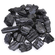 Load image into Gallery viewer, Dancing Bear Black Tourmaline Crystals Bulk (1 LB), Includes: (1) Selenite Stick & Information Cards, Rough Raw Natural Stones for Good Vibes, Reiki Energy, EMF & Radiation Protection, Made in USA