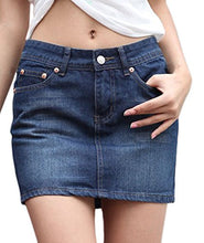 Load image into Gallery viewer, chouyatou Women's Casual Short Denim Skirt (Medium, Lblue)