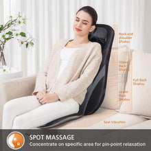 Load image into Gallery viewer, SNAILAX Shiatsu Back Massager with Heat -Deep Kneading Massage Chair Pad with Adjustable Intensity, Shiatsu Chair Massager to Relax Full Body Muscle