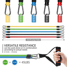 Load image into Gallery viewer, Yunjetech Resistance Bands Set, Rubber Workout Bands with Door Anchor, Handles and Leg Ankle Straps for Exercise, Elastic Resistant Fitness Bands for Working Out for Man and Women