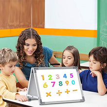 Load image into Gallery viewer, Small Whiteboard Dry Erase Boards, Portable White Board Double Sided Magnetic Board Stand, Foldable Desktop White Boards for Kids Students Teacher for School Home Kitchen Office 12x16 Inch