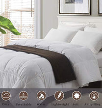 Load image into Gallery viewer, Ubauba All-Season Queen Down Comforter 100% Cotton Quilted Feather Comforter with Corner Tabs. Lightweight Goose Down Duvet Insert White Cotton Comforter - Queen/Full 90x90