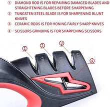 Load image into Gallery viewer, ZOUSHUAIDEDIAN Handheld Professional Knife Sharpener - 3 Stage sharpeners with Anti·Slip Mat, Quickly Sharpening and Honing Non·Serrated Blades, Suitable for Scissors, Cut Resistant Included