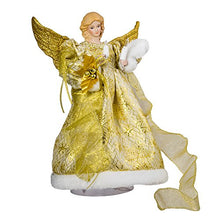 Load image into Gallery viewer, Kurt Adler UL 10-Light 12-Inch Gold Dress Angel Treetop