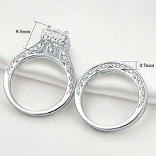 Load image into Gallery viewer, Newshe Engagement Wedding Ring Set for Women 925 Sterling Silver 1.5ct Princess White AAA Cz Size 5