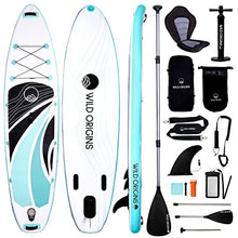 Load image into Gallery viewer, Wild Origins Stand Up Inflatable Paddle Board with SUP Accessories & Backpack, Non-Slip Deck, Waterproof Bag & Phone Case, Carry Straps, Adjustable Paddle, Hand Pump, Leash, Kayak Seat & Repair Kit