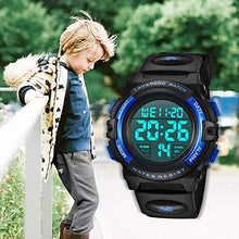 Load image into Gallery viewer, Kids Watch,Boys Watch for 6-15 Year Old Boys,Digital Sport Outdoor Multifunctional Chronograph LED 50 M Waterproof Alarm Calendar Analog Watch for Children with Silicone Band
