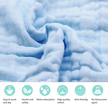 Load image into Gallery viewer, Baby Muslin Burp-Cloths 4 Pack 6 Layers HOPAI Natural Organic Cotton Baby Wipes are Absorbent and Soft for Sensitive Skin