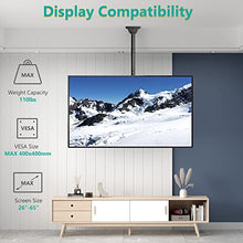 Load image into Gallery viewer, WALI TV Ceiling Mount Adjustable Bracket Fits Most LED, LCD, OLED and Plasma Flat Screen Display 26 to 65 Inch, up to 110 Lbs, VESA 400x400mm (CM2665), Black
