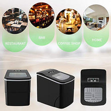 Load image into Gallery viewer, AGLUCKY Countertop Ice Maker Machine, Portable Ice Makers Countertop, Make 26 lbs ice in 24 hrs,Ice Cube Rready in 6-8 Mins with Ice Scoop and Basket (Black)