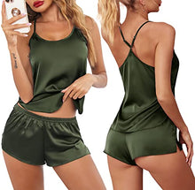 Load image into Gallery viewer, Ekouaer Sleepwear Womens Sexy Lingerie Satin Pajamas