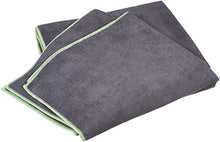 Load image into Gallery viewer, AmazonBasics Hot Yoga Mat Towel - 72 x 24 Inches, Grey And Green