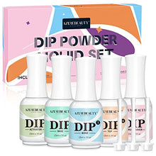 Load image into Gallery viewer, 5+3 Pcs Dipping Powder Liquid Set- 15ml Large Capacity Dip Powder Base & Top, Bond, Activator, Brush Saver for Dip Powder Nail Kit No Nail Lamp Needed (0.5oz)
