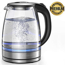 Load image into Gallery viewer, HadinEEon Electric Kettle 1.7L Glass Electric Tea Kettle (BPA Free) Cordless Teapot, Portable Electric Hot Water Kettle with Auto Shutoff Protection, Stainless Steel Lid & Bottom