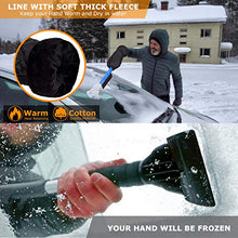 Load image into Gallery viewer, AGOESH Ice Scraper with Mitt for Car Windshield Snow Scrapers and Brush Waterproof Snow Remover Glove Lined of Thick Fleece Keep Hand Warm Black 2 Pack