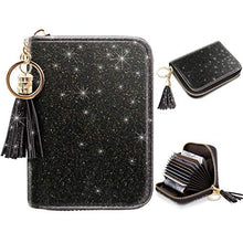 Load image into Gallery viewer, Women's Small Credit Card Holder,Credit Card Wallet RFID Blocking Genuine Leather Card Holder, Gold Grey