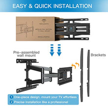 Load image into Gallery viewer, PERLESMITH TV Wall Mount Full Motion for Most 32-55 Inch Flat Curved TVs with Swivels, Tilts & Extends, Dual Articulating Arms Wall Mount TV Bracket Supports TV up to 99 lbs, Max VESA 400x400
