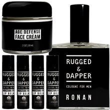 Load image into Gallery viewer, RUGGED & DAPPER Lip Balm, Cologne & Face Cream Bundle