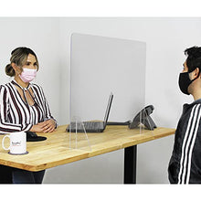 Load image into Gallery viewer, Free Standing Acrylic Sneeze Guard - 3/16" Thick - Multiple Sizes - by BenchPro