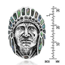 Load image into Gallery viewer, AeraVida Abalone Shell Native American Style .925 Sterling Silver Ring (11)