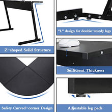 Load image into Gallery viewer, GreenForest L-Shaped Corner Desk 58.1'',Computer Gaming Desk PC Table,Home Office Writing Workstation 3-Piece,Black