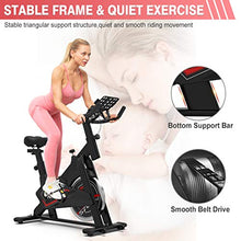 Load image into Gallery viewer, LABODI Exercise Bike, Indoor Cycling Bike Stationary, Spin Bike for Home Cardio Gym, Silent Belt Drive Workout Bike with 35 LBS Flywheel, Thickened Frame Upgraded Version(Black)