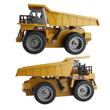 Load image into Gallery viewer, fisca Remote Control Dump Truck 2.4Ghz 4WD RC Truck 6 Channel Mine Construction Vehicle Toy Machine Model with LED Light and Metal Cab for Kids