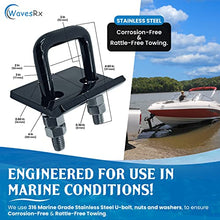 Load image into Gallery viewer, WAVESRX Boat Trailer Hitch Tightener & Stabilizer | Stainless Steel Anti-Rattle Clamp for 2" Hitch Receivers | Marine Grade Rust-Free for Safe Transportation of Your Watercraft | Improved 2022 Version