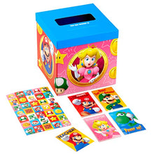 Load image into Gallery viewer, Hallmark Valentines Day Cards for Kids and Mailbox for Classroom Exchange, Super Mario Bros (1 Box, 32 Valentine Cards, 35 Stickers, 1 Teacher Card)