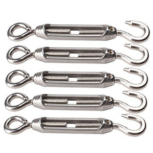 Load image into Gallery viewer, BQLZR M4 Stainless Steel 304 Hook & Eye Turnbuckle Wire Rope Tension Pack of 5