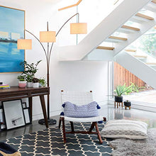Load image into Gallery viewer, Brightech Trilage Arc Floor Lamp w/Marble Base - 3 Lights Hanging Over The Couch from Behind - Multi Head Arching Tree Lamp - for Mid Century, Modern & Contemporary Rooms - Oil Rubbed Bronze