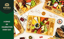 Load image into Gallery viewer, Unique Bamboo Cheese Board, Charcuterie Platter and Serving Tray for Wine, Crackers, Brie and Meat. Large and Thick Natural Wooden Server - Fancy House Warming Gift & Perfect Choice for Gourmets
