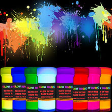 Load image into Gallery viewer, Glow in The Dark Acrylic Paint Set - Self-Luminous Phosphorescent Glowing Neon Paints for Halloween