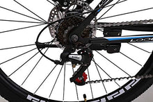 Load image into Gallery viewer, Mountain Bike for Men & Women 21 Speed Shimano Dual Disk Brake Front Suspension Heavy Duty MTB, 18” Frame 26” Rim (Black&Blue)