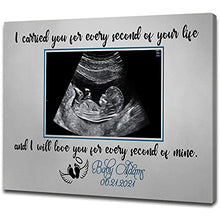 Load image into Gallery viewer, Miscarriage Memorial Canvas| Carried You Every Second| Custom Sonogram for Loss of Baby| In Loving Memory Baby Bump in Heaven| Memorial Unborn Gift| Miscarriage Sympathy Gift| N1915 (16x12 inch)