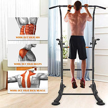 Load image into Gallery viewer, RELIFE REBUILD YOUR LIFE Power Tower Pull Up Dip Station for Home Gym Adjustable Height Strength Training Workout Equipment