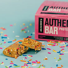 Load image into Gallery viewer, Authentic Bar Birthday Cake Protein Bars - Tasty Meal Replacement Energy Bars w/ 16g Whey Protein Isolate, Natural Sugars from Pure Honey, Healthy Fat Peanut Butter Foundation - 6 Pack